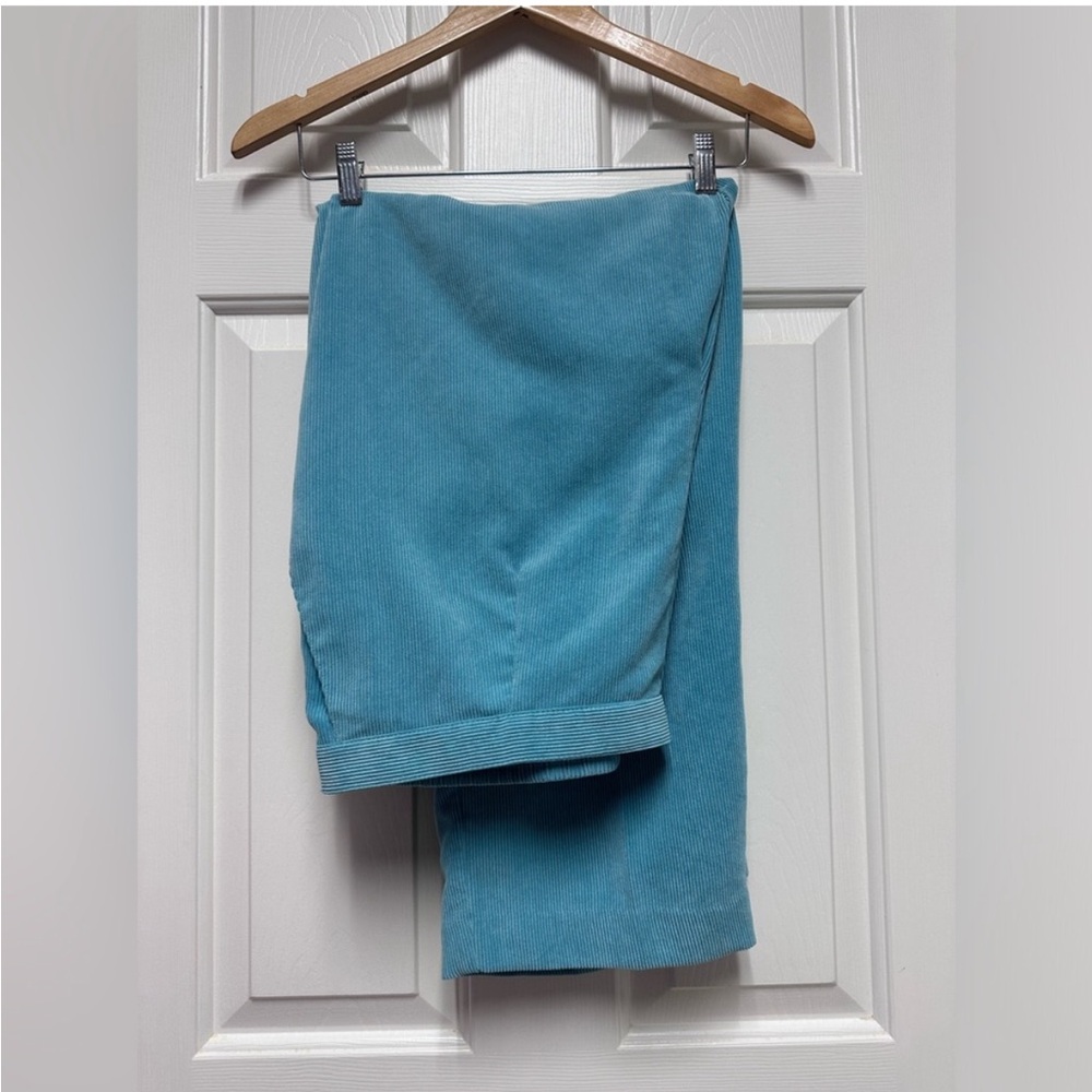Alfred Dunner Soft Turquoise Light Corduroy Pull On Pants Size 22W